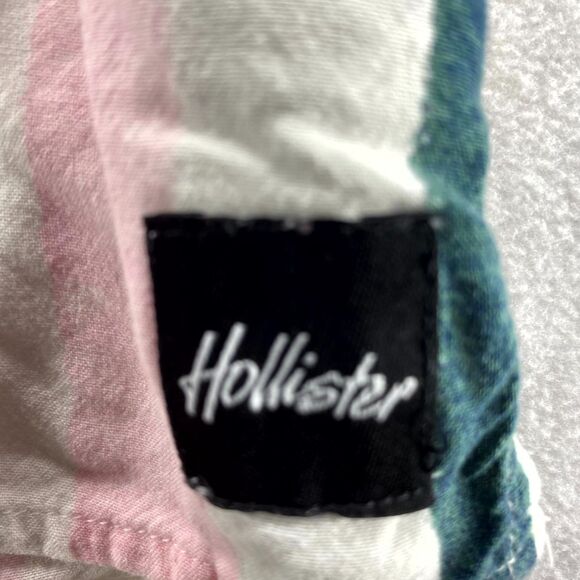Hollister Light‎ Pink, White Short Sleeved Button Down Mens Size XS - Picture 4 of 12